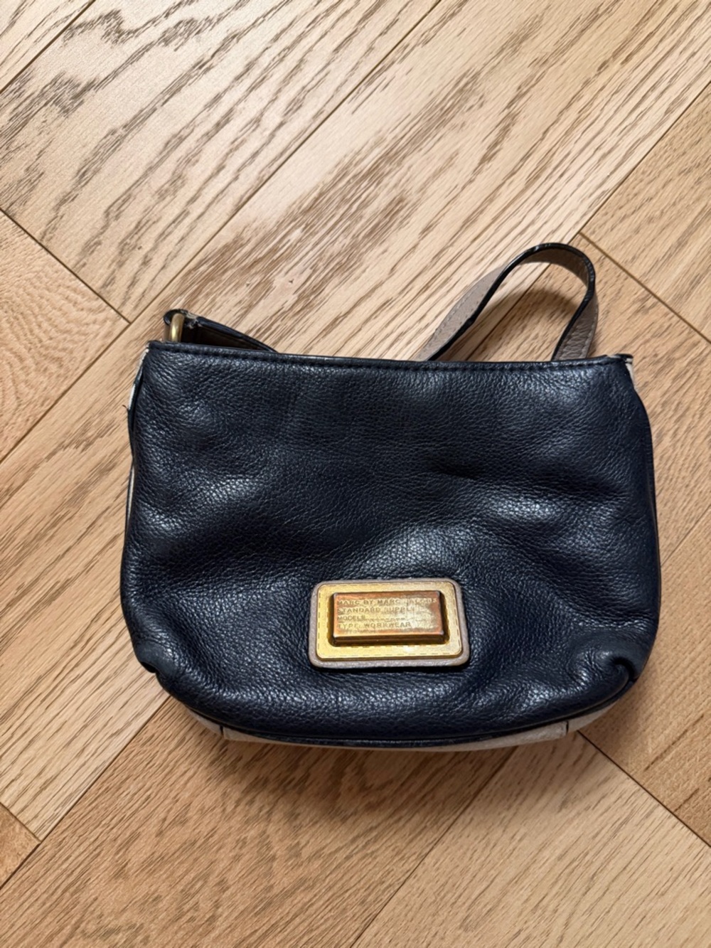 Marc By Marc Jacobs Black, White & Taupe Colorblock Crossbody Bag